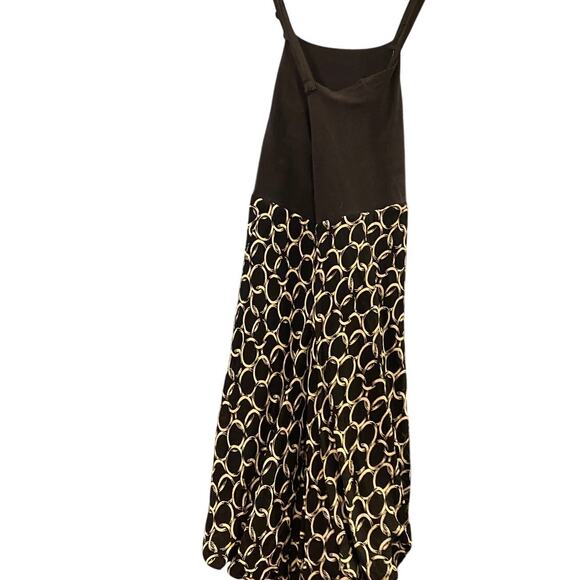 Womens Black Gold Circle Midi Dress Sleeveless Lined Full Skirt Size Unknown - Picture 5 of 6